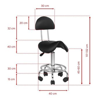 Cosmetische stoel, ergonomisch 6001 Wit