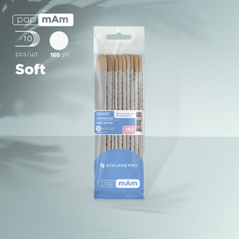 Disposable files papmAm (soft base) on a wooden base Staleks Pro Smart 20, 180 grit (10 pcs)