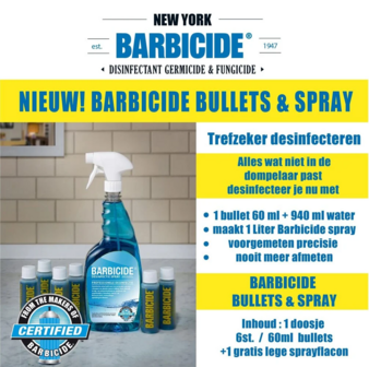 BARBICIDE Desinfectie Bullets (6 x bullet + 1 x Spray Flacon)