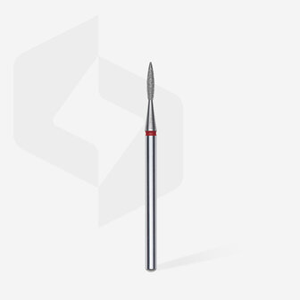 STALEKS Diamond Nail Drill Bit Pointed Flame Red 1.6mm 8mm