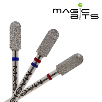 MAGIC BITS Diamant Freesbitje Cilinder Zacht/Medium  Rood/Blauw 4.0mm