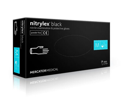 Box (10 Boxes) Nitrylex Gloves Black Size M