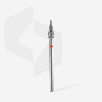 STALEKS Diamond Nail Drill Bit Pointed Pear Red 4mm 12mm