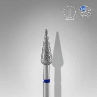 STALEKS Diamond Nail Drill Bit Pointed Pear Blue 4mm 12mm