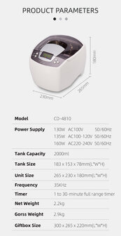 CODYSON Ultrasonic Cleaner CD-4810 2.0L 