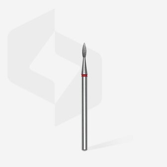 STALEKS Diamond Nail Drill Bit Pointed Flame Red 1.8mm 8mm