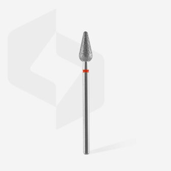 STALEKS Diamond Nail Drill Bit Rounded Pear Red 5mm 12mm