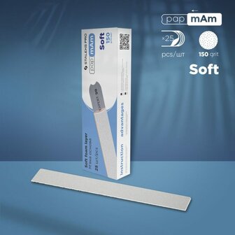 STALEKS Disposable White Files PapmAm On Soft Foam Layer 150 grit 25 pcs