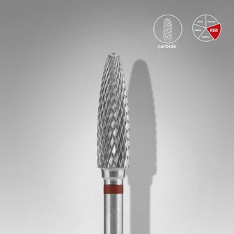 STALEKS Carbide Frees Bitje Conus-Corn Rood 4.0 mm 14 mm