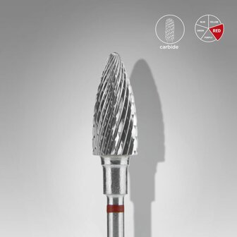 STALEKS Carbide Frees Bitje Pine Cone Rood 6mm 14mm