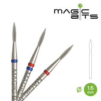 MAGIC BITS Diamant Freesbitje Vlam Fijn 1.6mm 10mm