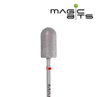 MAGIC BITS  Pedicure Cylinder Bit (Fijn - Red) - 8mm 