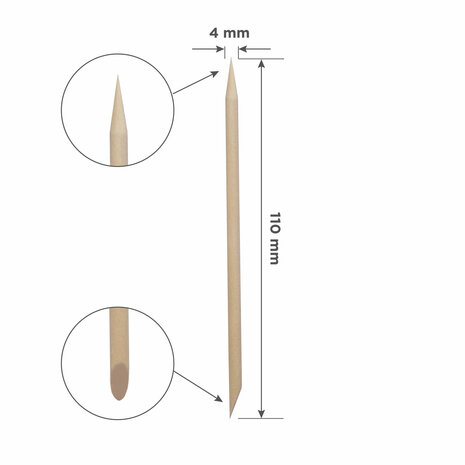 STALEKS Orange Wooden Sticks 100pcs 11cm