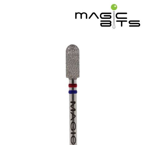 MAGIC BITS Diamond Nail Drill Bit Cylinder Fijn/Medium  Red/Blue 4.0mm