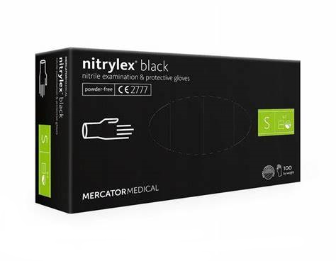 Box (10 Boxes) Nitrylex Gloves Black Size S