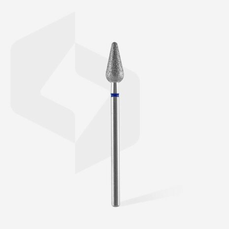 STALEKS Diamond Nail Drill Bit Rounded Pear Blue 5mm 12mm