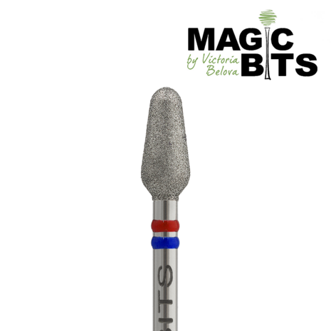 MAGIC BITS Diamond Nail Drill Bit Button Fijn/Medium Red/Blue 4.0mm