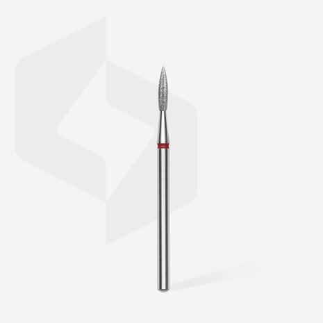 STALEKS Diamond Nail Drill Bit Pointed Flame Red 2.3mm 8mm