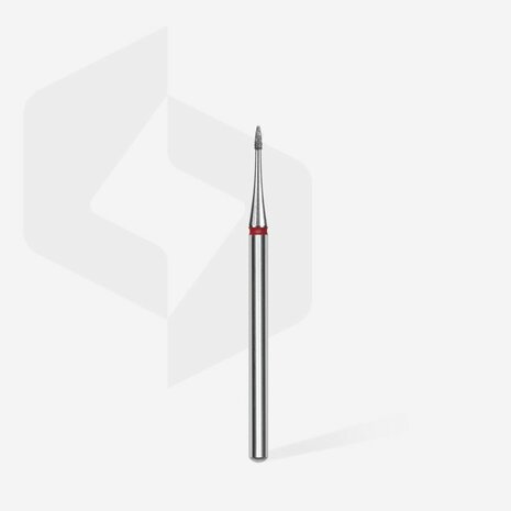 STALEKS Diamond Nail Drill Bit Flame Mini Red 1.0mm  3mm