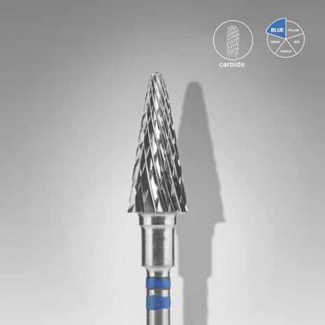 STALEKS Carbide Nail Drill Bit For Left-Handed Cone Blue 6 mm 14 mm