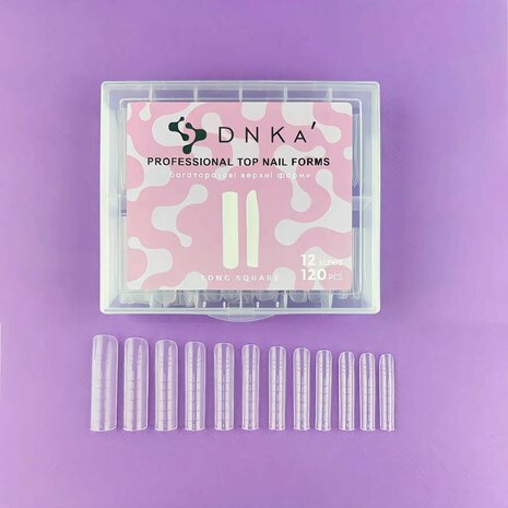 DNKa' Reusable Upper Nail Forms "Square Sharp" 120 pieces