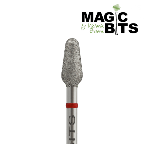 MAGIC BITS Diamant Freesbitje Button Zacht Rood 4.0mm - SimDi Beauty