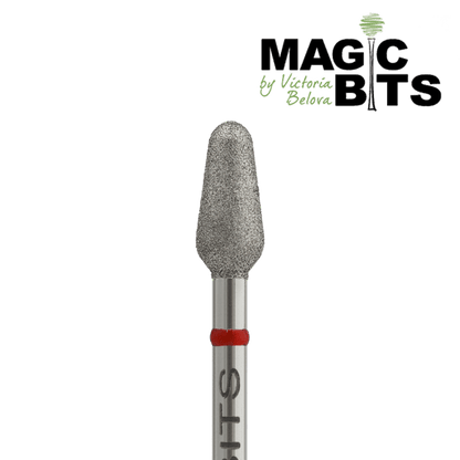 MAGIC BITS Diamant Freesbitje Button Zacht Rood 4.0mm - SimDi Beauty