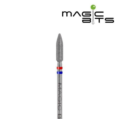 MAGIC BITS Diamant freesbitje torpedo - fijn/medium (rood/blauw), 3.1 mm - SimDi Beauty