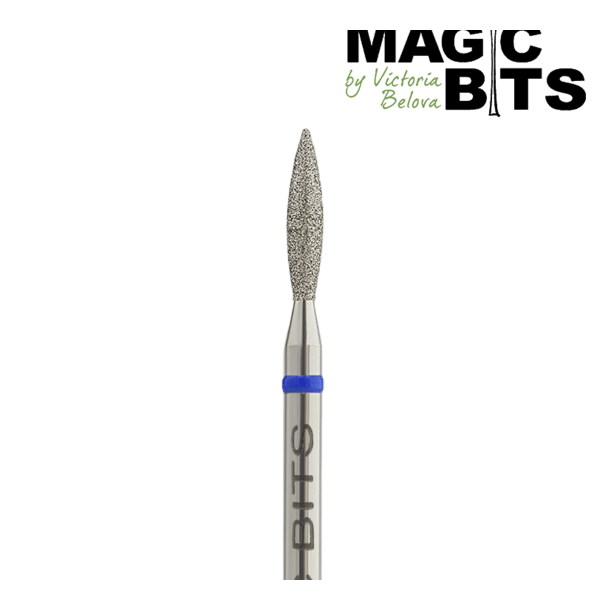 MAGIC BITS Diamant Freesbitje Vlam Scherp Medium Blauw 2.1 10mm - SimDi Beauty