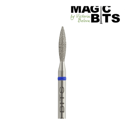 MAGIC BITS Diamant Freesbitje Vlam Scherp Medium Blauw 2.1 10mm - SimDi Beauty